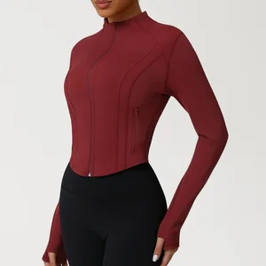 Hot Style Quick-Dry & Breathable Full Zipper Long-Sleeve Running Sportswear Fitness Yoga Top Jacket for Women