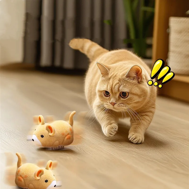 MIni Interesting Cat Dog Toys Electric Hamsters Pranks on Cats Vibrating  Walking Amusing Mouse