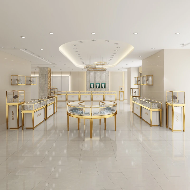 Jewelry Window Design Custom Jewelry Shop Luxury Jewelry Window Display Showcase Gold ...