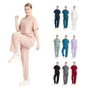 Wholesale Custom Logo Women Scrubs Uniforms Sets Hospital Medical Uniform Doctor Nurse Scrubs Set