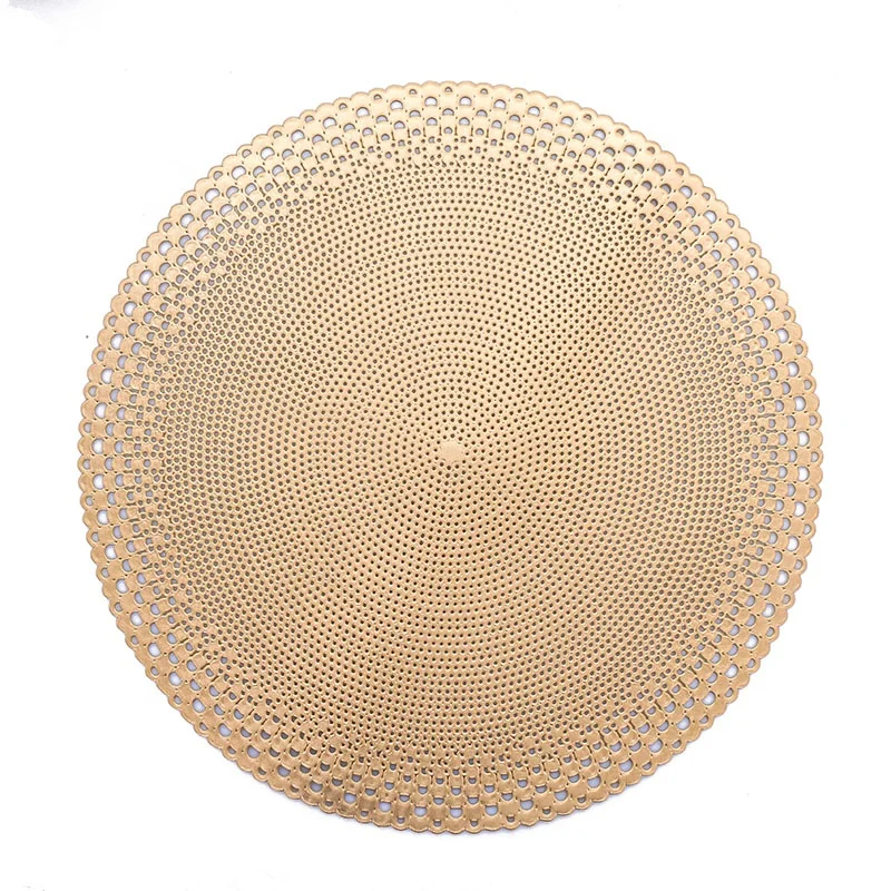 IN STOCK Factory Direct Wholesale Hollow Cut Luxury Washable PVC Round Placemats for Dining Table