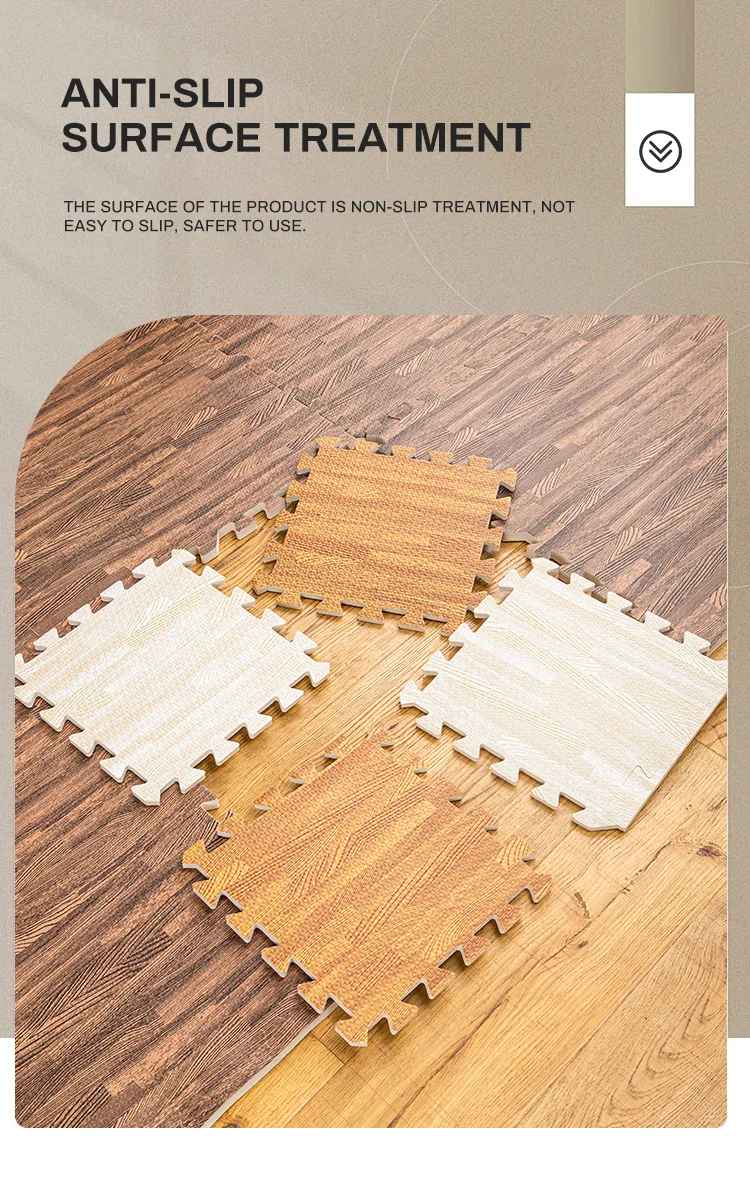 32 Pcs Interlocking Wooden Grain Eva Foam Mats Protective Floor ...