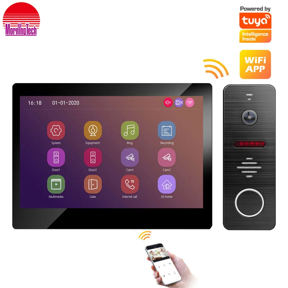 Custom Logos School Intercom 4 Wired 2 Door Station Video Door Phone Doorbell