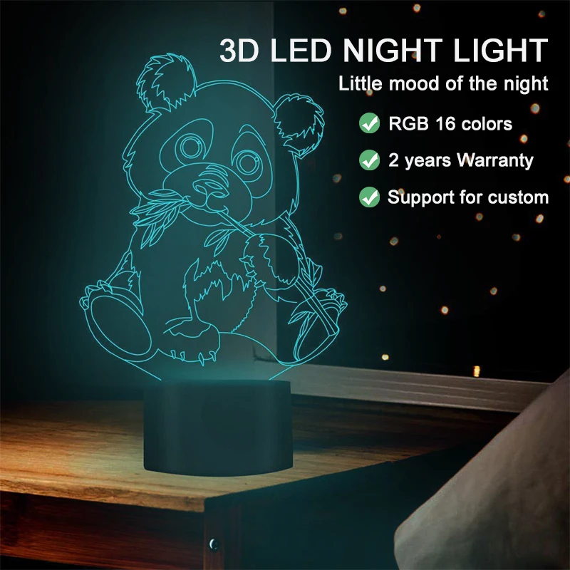 Rgb Led Lamp Bases For 3d Led Night Light Acrylic Black 3d Led Lamp