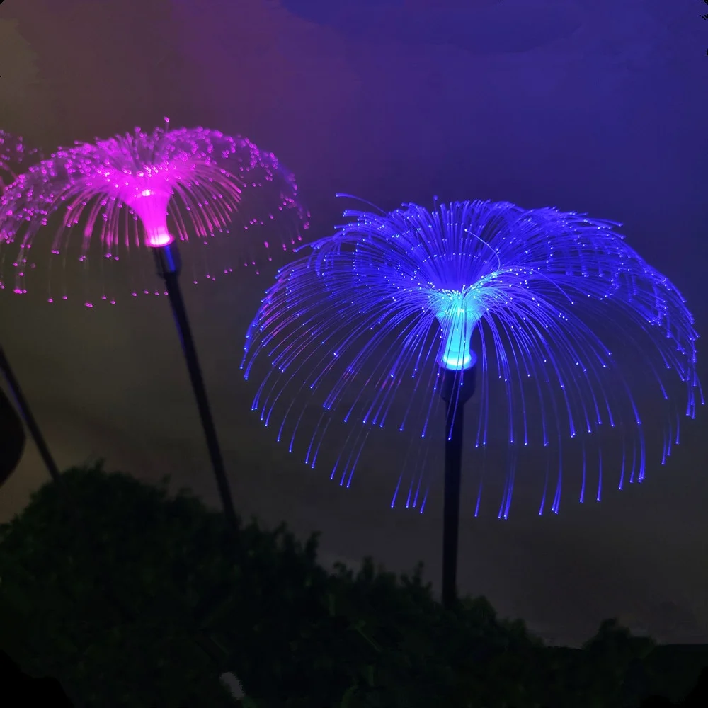 Уличная RGB оптоволоконная светодиодная садовая лампа высотой 80 см для праздника, вечеринки, ночного украшения газона, ландшафта