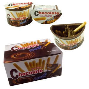 High Quality Delicious Sweet Chocolate Jam Cup with Biscuit Stick