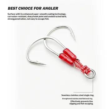 CHEERY High-Carbon Steel Double Hook for Sea Fishing Corrosion-Resistant 5x Reinforcement Big-Bait Lure Targeting Tuna & Bonito – Hooks – view 4