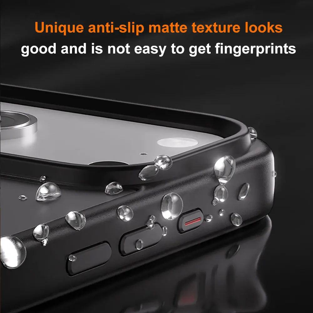 product laudtec shockproof cover smooth skin feel drop resistance matte back panel magnetic mobile phone case for iphone 17 air pro max-5