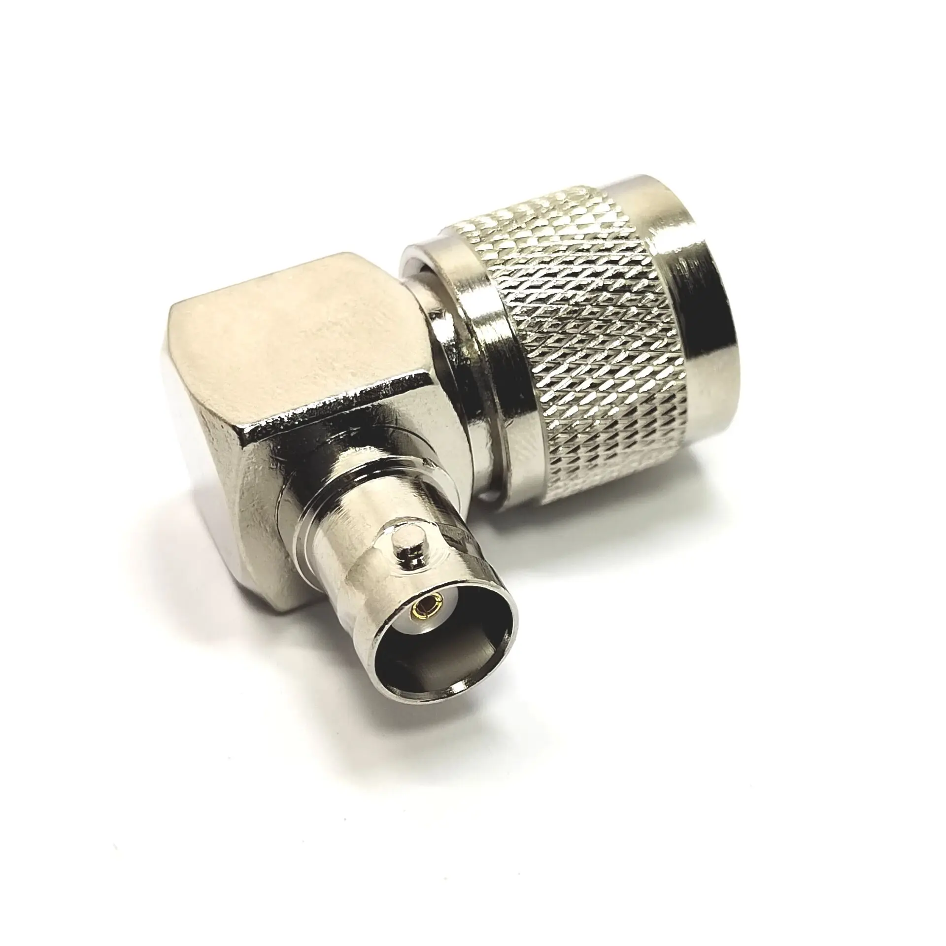 Nickel plated Rf Connector BNC Female To UHF PL259 Male Right Angle Adapter in stock details