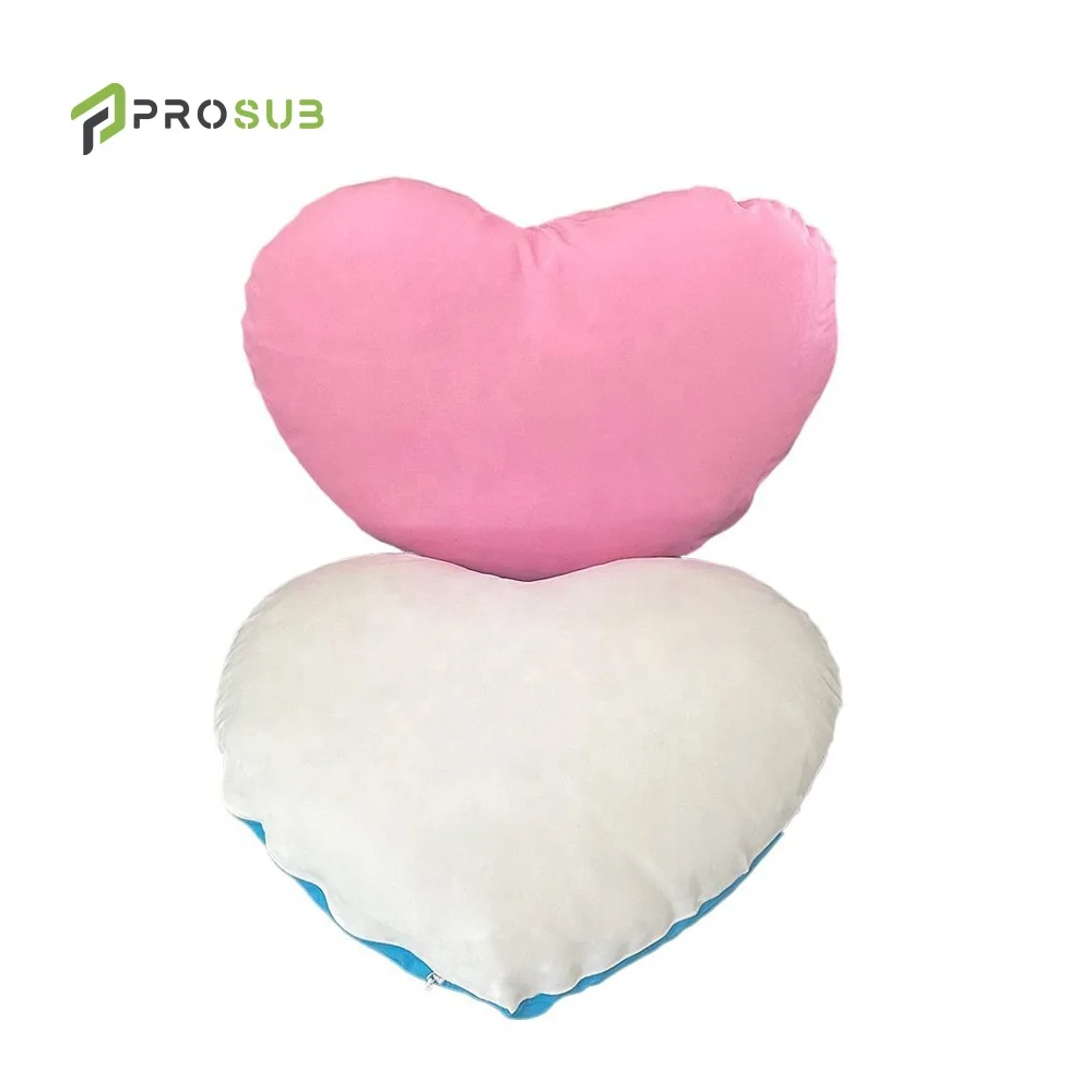Prosub-almohadas de terciopelo con forma de corazón, funda de