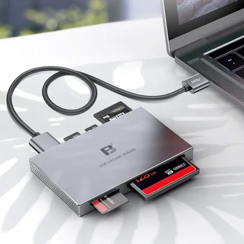 FB-886 Metal Shell USB3.0 High-speed CF SD MS M2 TF Card Reader for Camera Laptop Pc detail image
