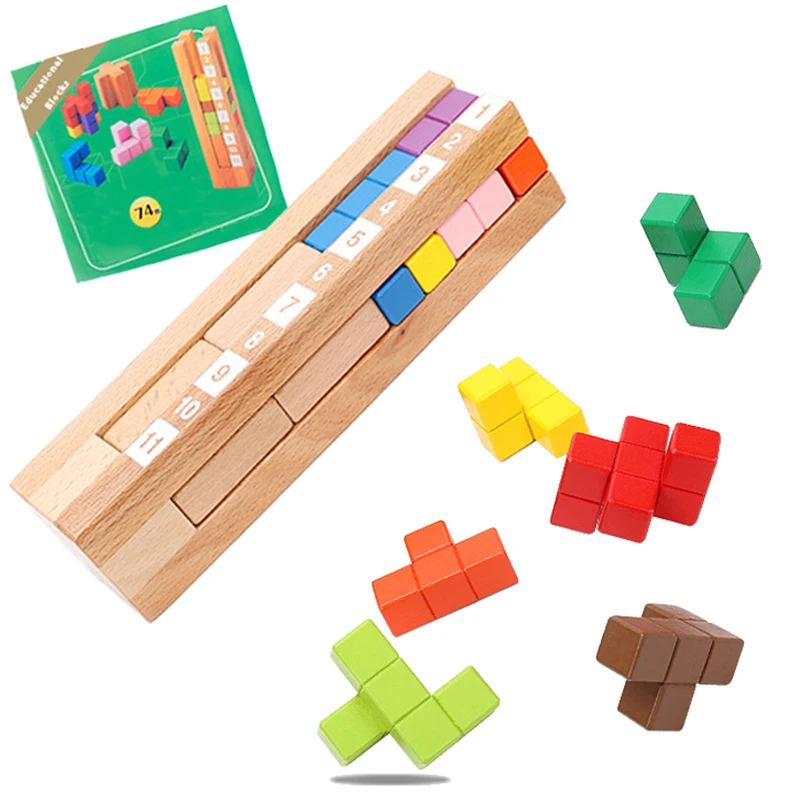Stacking Toys Building Blocks Montessori Educational Wooden Toys Logic Training Game Preschool Brain Baby Toys Educational