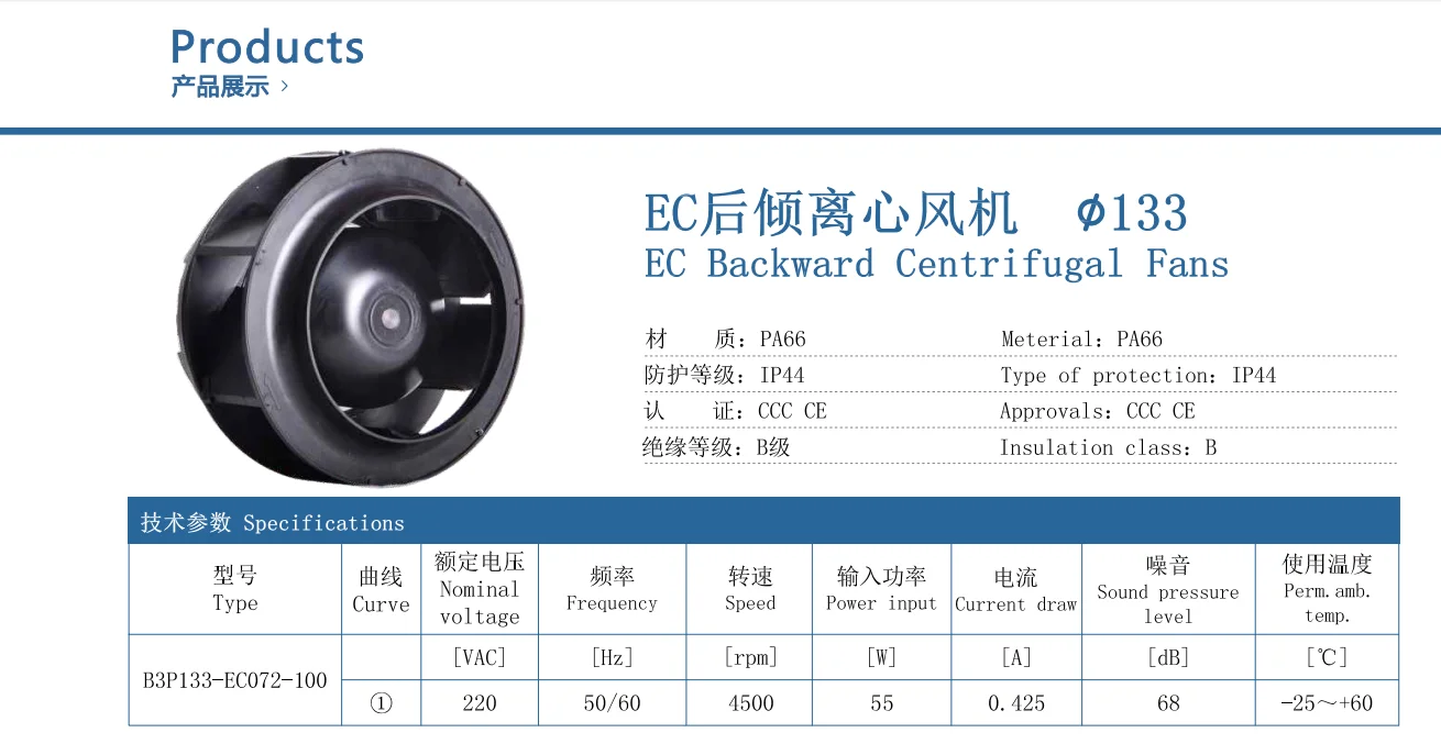 Centrifugal Fan, HY-133mm, Plastic - detail 8