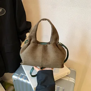 Newly Arrived 2026 Suede Fashionable Women's Handbag with Large Capacity Top Women's Crossbody Bag