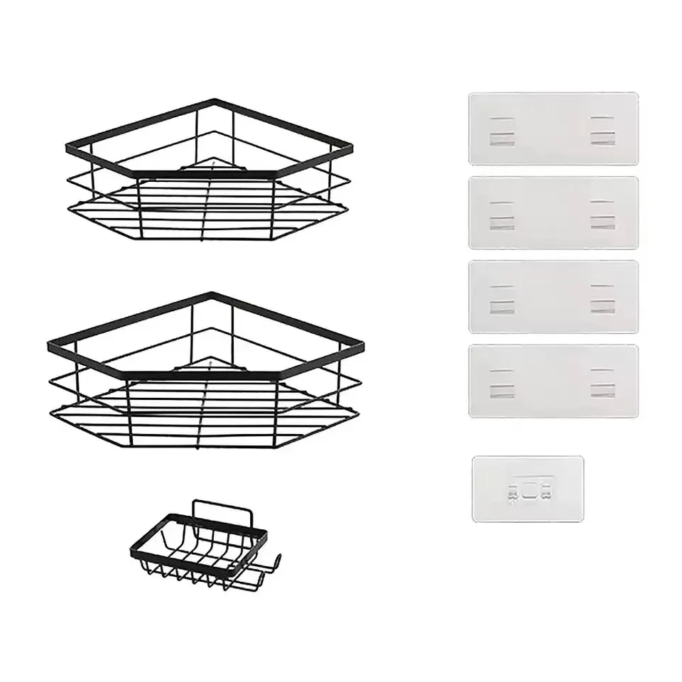 Badkamerplank Multifunctionele keukenorganizer Wandgemonteerde toiletopbergrekken Ponsvrij met zeepkist Badkameraccessoires