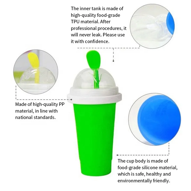 Волшебная мягкая чашка, быстрозамороженный напиток для смузи, силиконовая чашка, сжимаемая чашка для мороженого