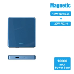 Горячая продажа IPSKY Mini 20 Вт PD 15 Вт Магнитная Беспроводная зарядка 5000 мАч Внешний аккумулятор Портативные банки питания 10000 мАч магнит powerbank