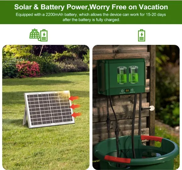 Automatic Irrigation System Plant Watering System Kit Solar Power Irrigation System for the Balcony Plant Bed and Green Home