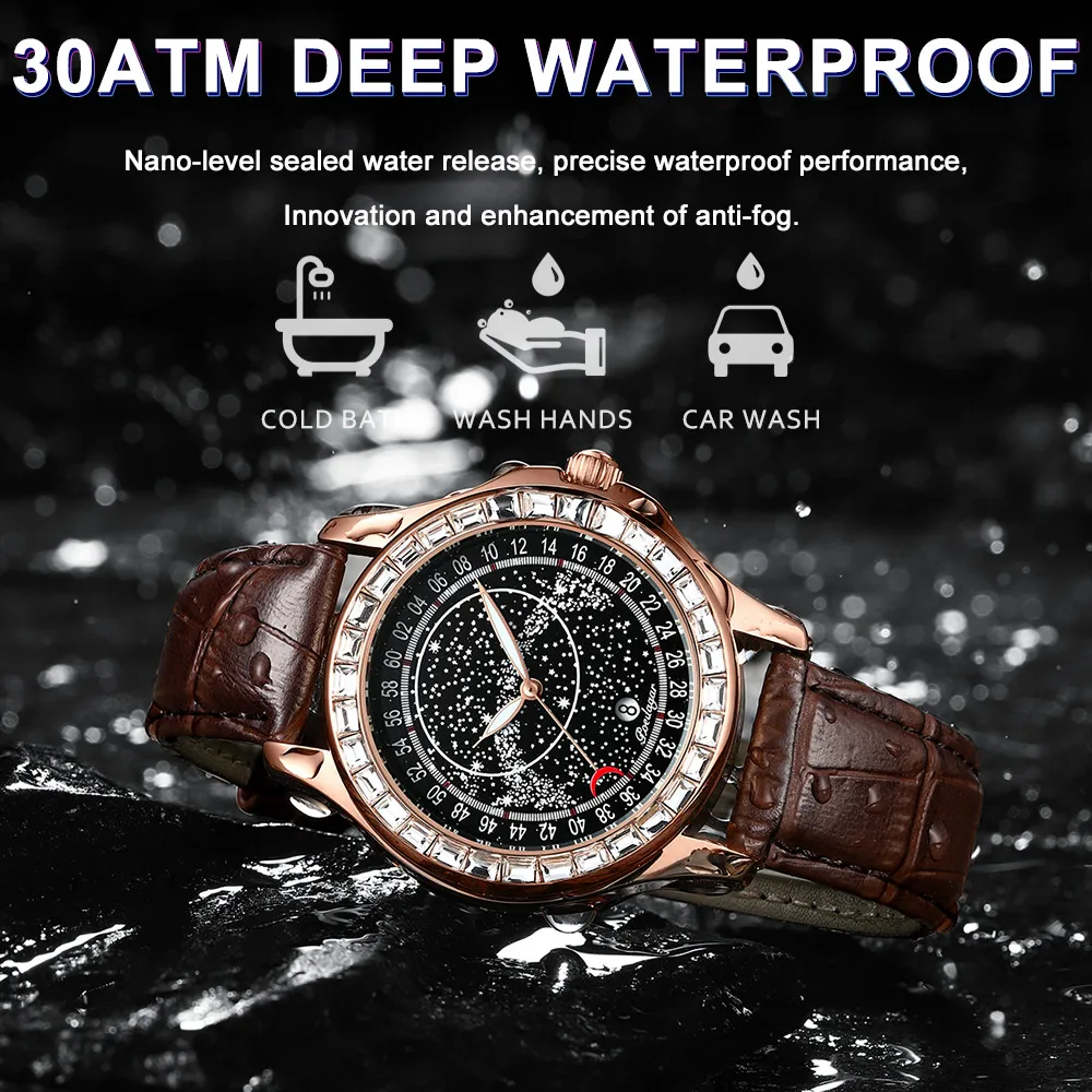 Top Brand Watch for Men Luxury Watches with Leather Strap