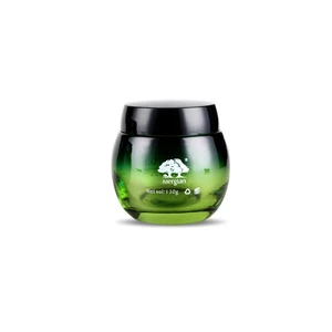 Beautiful 120ml Frosted Oval Ball Shaped Glass Cosmetic Container Cream Jars with Shiny Golden Lids