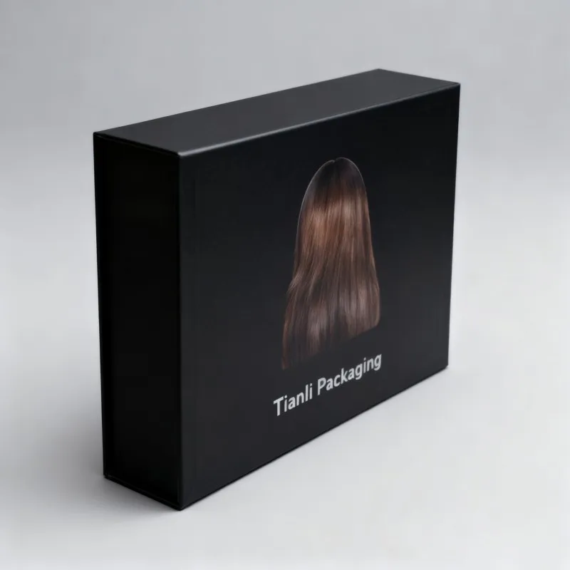 luxury exquisite recyclable biodegradable packaging box with silk cloth wig hair tie fashion accessory paper box customized hair accessory packaging boxes hair box factory paper box customization factory-2