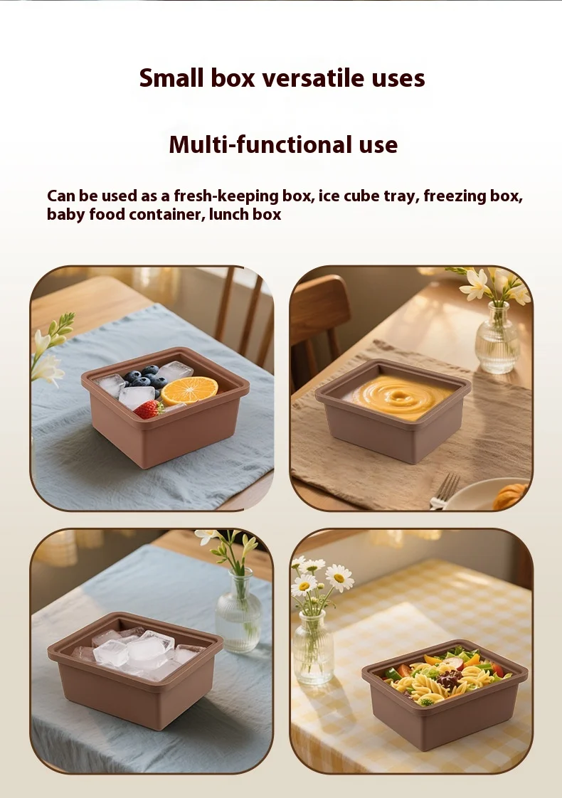 Food Grade Silicone Lunch Box Microwave Heating and Leak Proof Soup Refrigerator and Freezer Storage Seal Storage Box details