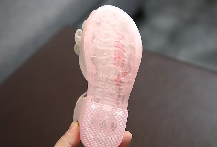 2021 hot sale  fashion  Pearl flower princess Soft bottom children's shoes MS321