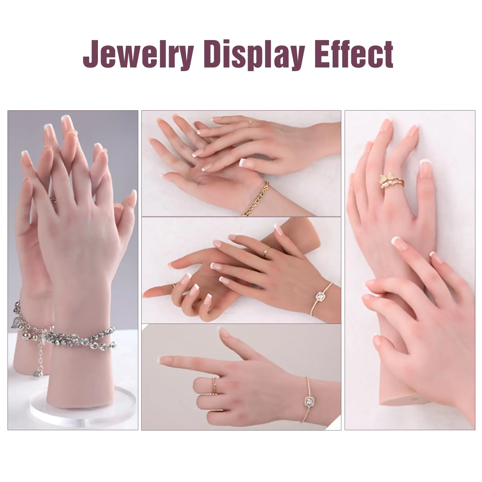 Realistic Silicone PVC Female Hand Practice Model Hand for Showing Jewelry Halloween Props Photography Props Breast Form