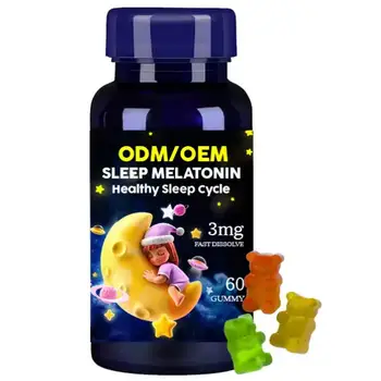 Helps Children's Sleep Cycle Healthy Fast Dissolve Kids Sleep Melatonin 3mg Gummy Candy for Evening Relaxation Nighttime Comfort