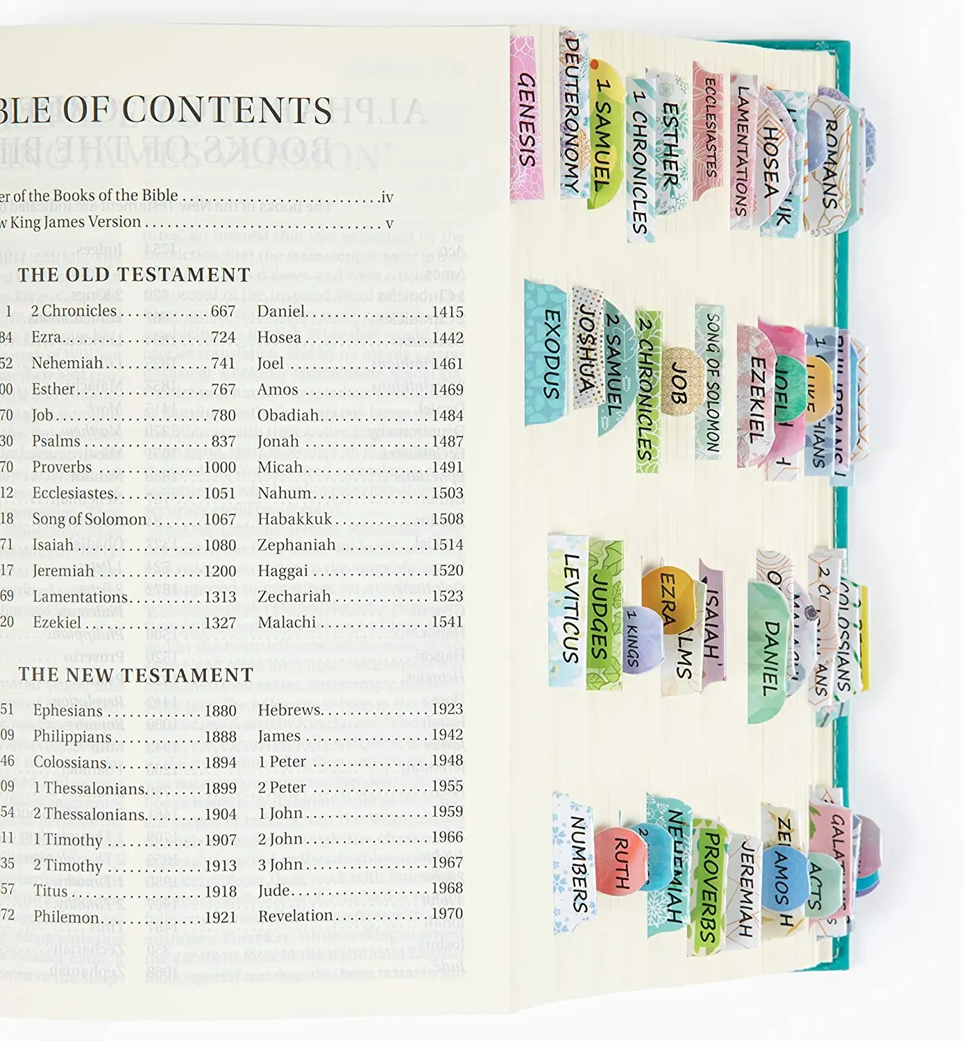 Bible Index Book Tabs Laminated With Matte Film Marker Colorful Bible