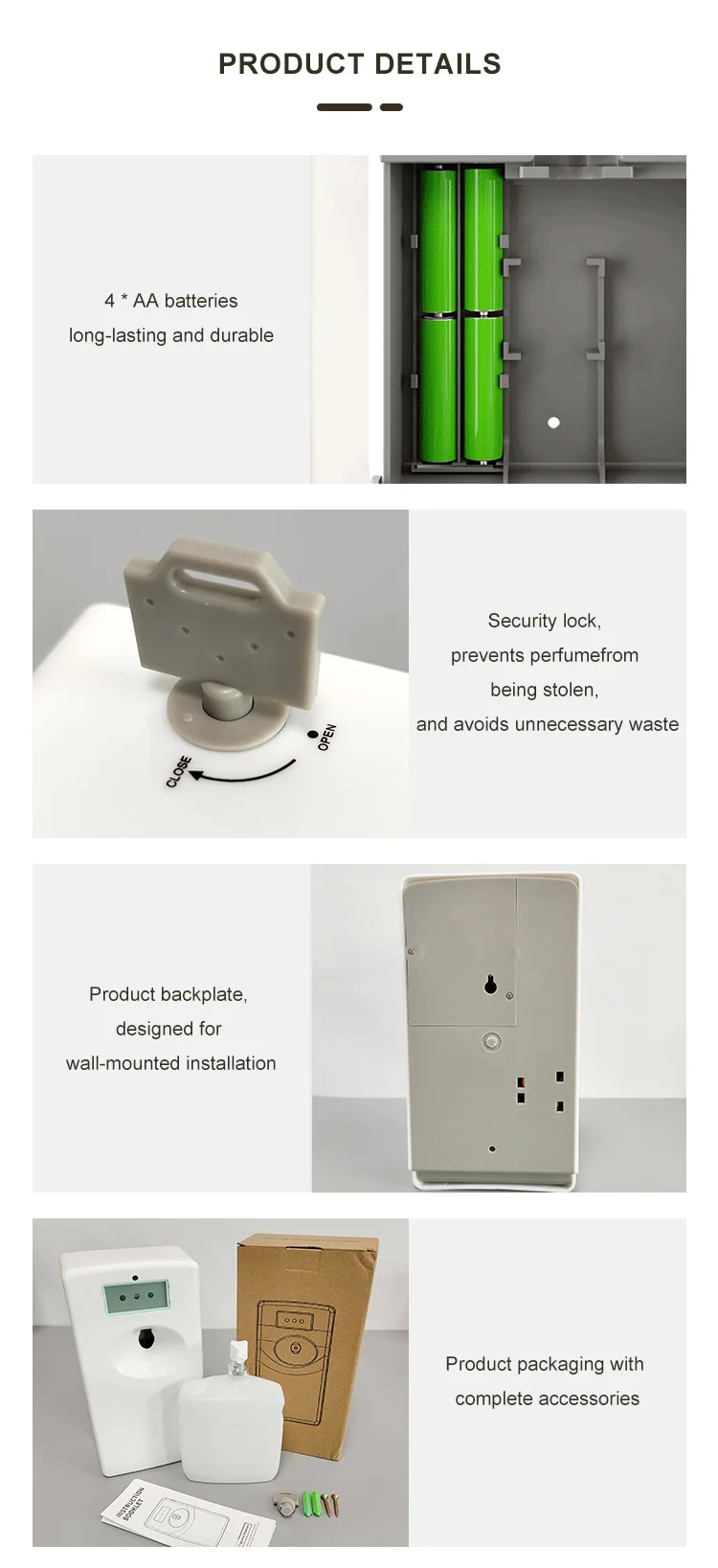 300ml Wall Mounted Automatic Digital Deodorizer - Refillable
