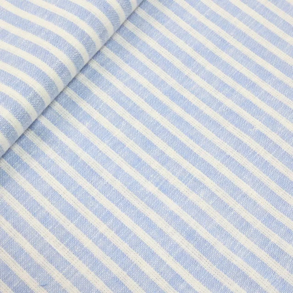 Классическая ткань в полоску из поплина европейская льняная хлопчатобумажная с окрашенным узором тканая техника для одежды мальчиков и