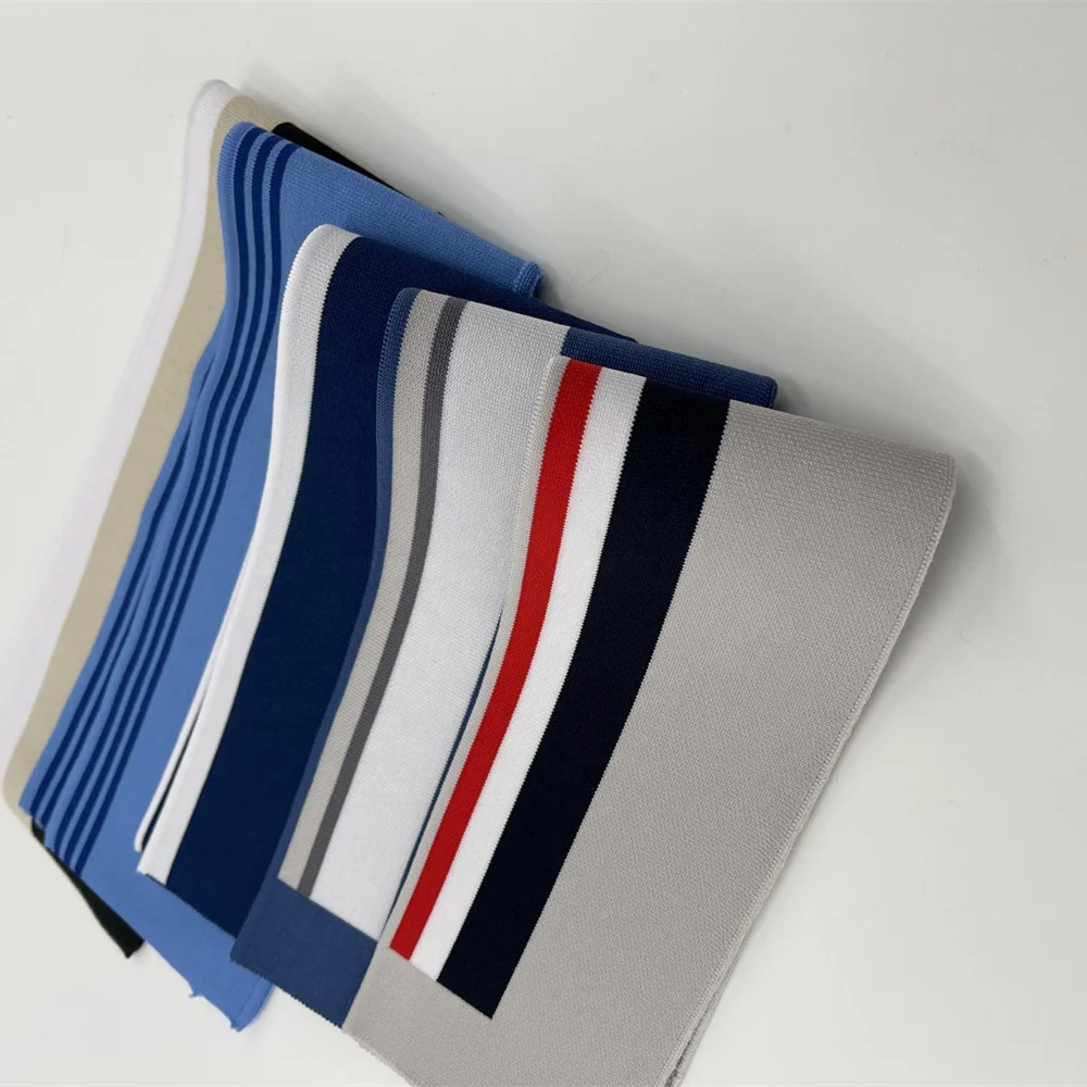 Custom Plain Rib 1x1 Polyester Flat Knitting Solid Color Rib Knit Collar
