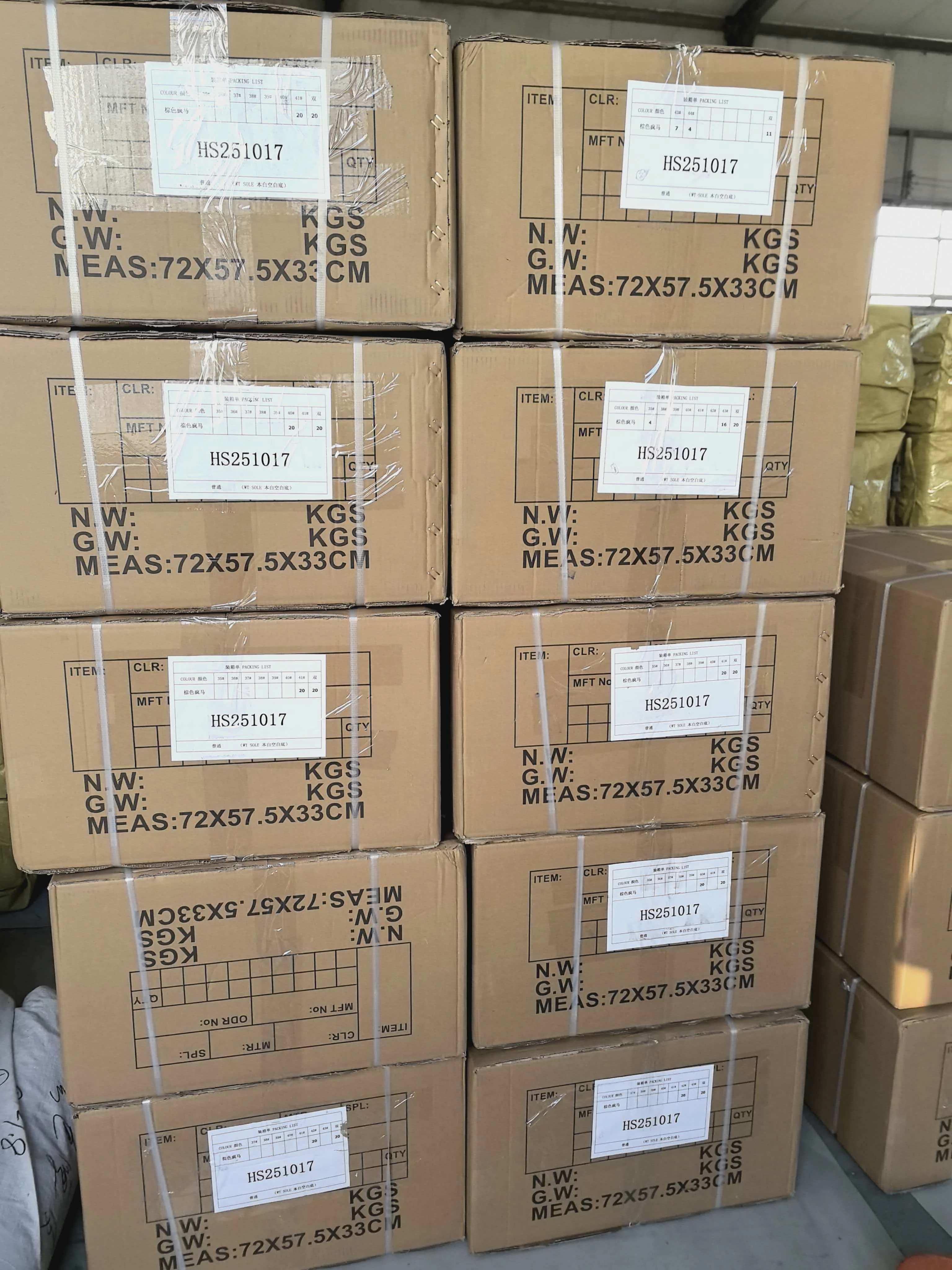 Packaging & shipping specifications