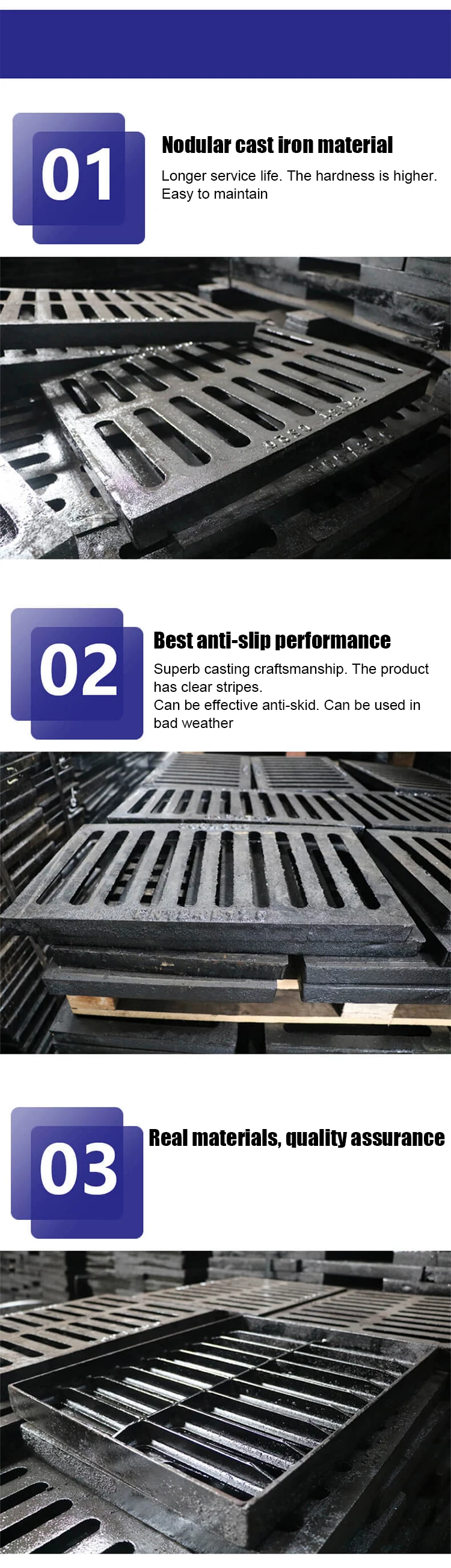 Outdoor Drainage Grate Storm Iron Duty Trench Driveway Cast Heavy Metal