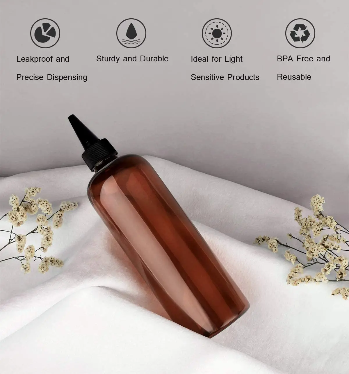 Pet Plastic Refillable Squeeze Bottle For Hair Color Bottle Applicator