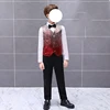 Coral Red Vest + pants + bow tie