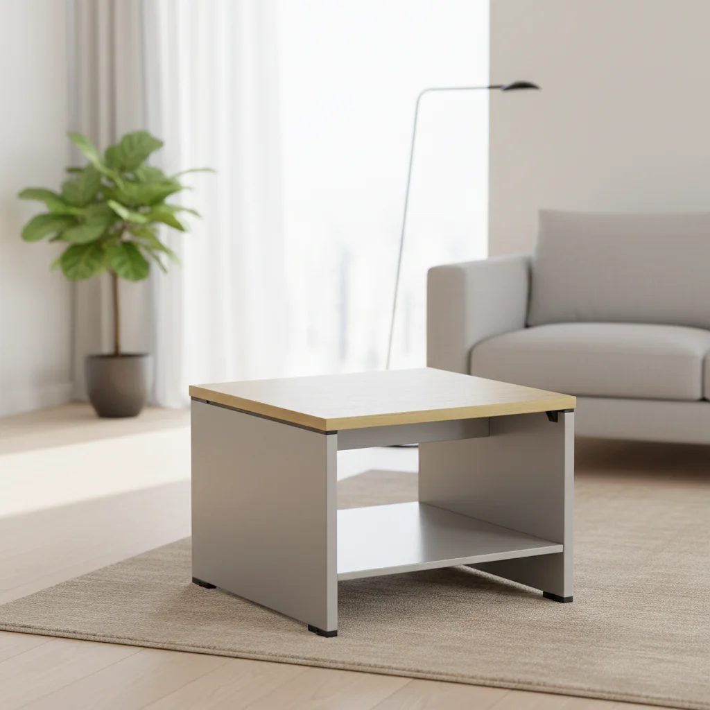 Modern Foldable Convertible Automatic Rectangle Coffee Table Wood Connection System Living Room Furniture Center Decor Piece 3