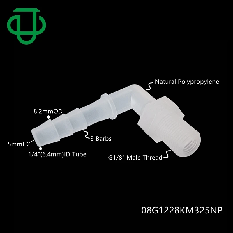 10 Gomiti Tubo A 90° In PE | Raccordi A L Per Acquario | 6mm | Barb Spinati - Foto 9