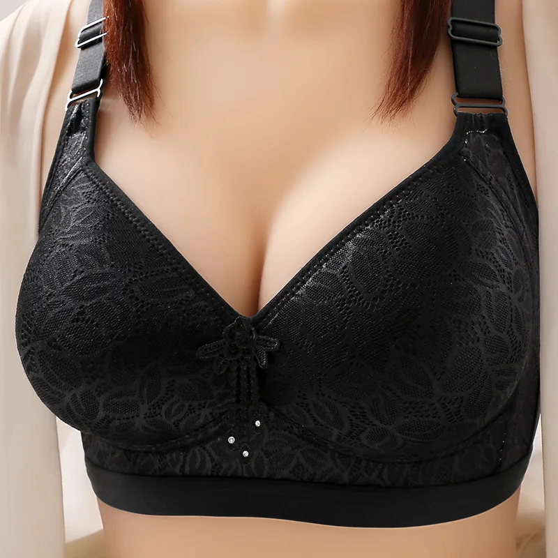 Plus Size Push Up Bra Front Closure Solid Color Brassiere Bra 36-46 Wireless  Plus Size Push Up Bra Front Closure Solid Color Brassiere Bra Wireless  Underwear 36-46 for Women 42 Skin Color 