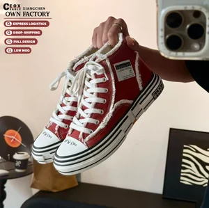 OEM ODM Chic Canvas Sneaker Platform Tassels Walking Style Lace up Women Sneakers Canvas Trendy Shoes Men Custom Shoes