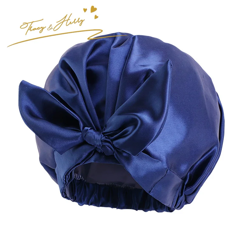 Двухслойная атласная тканевая шапочка для душа с узлом и принтом в мусульманском стиле Женская водонепроницаемая шапочка для ухода за волосами тюрбан