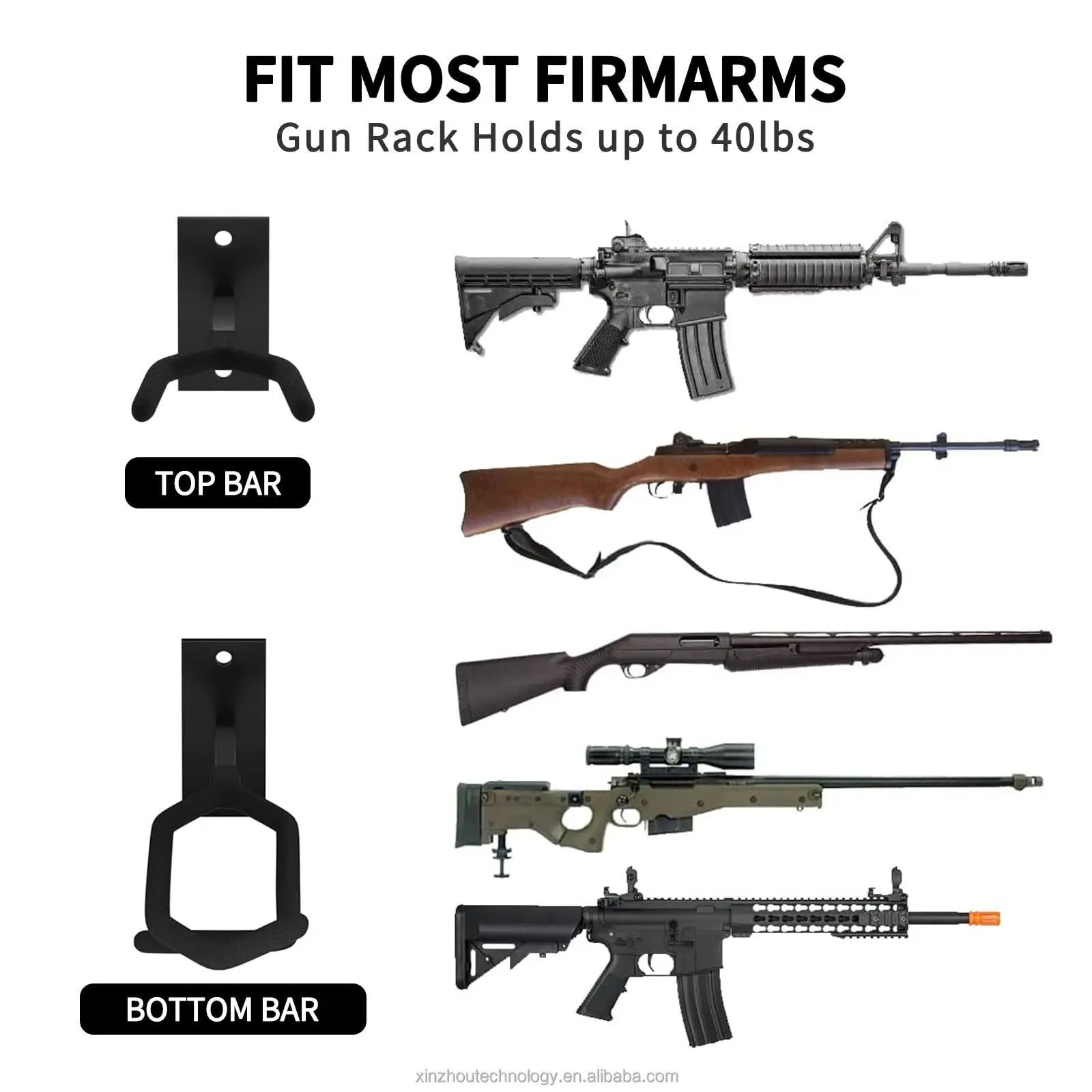 Amazon Garage Gun Hooks Wall Mounted Weapon Organizer Rack Rifle