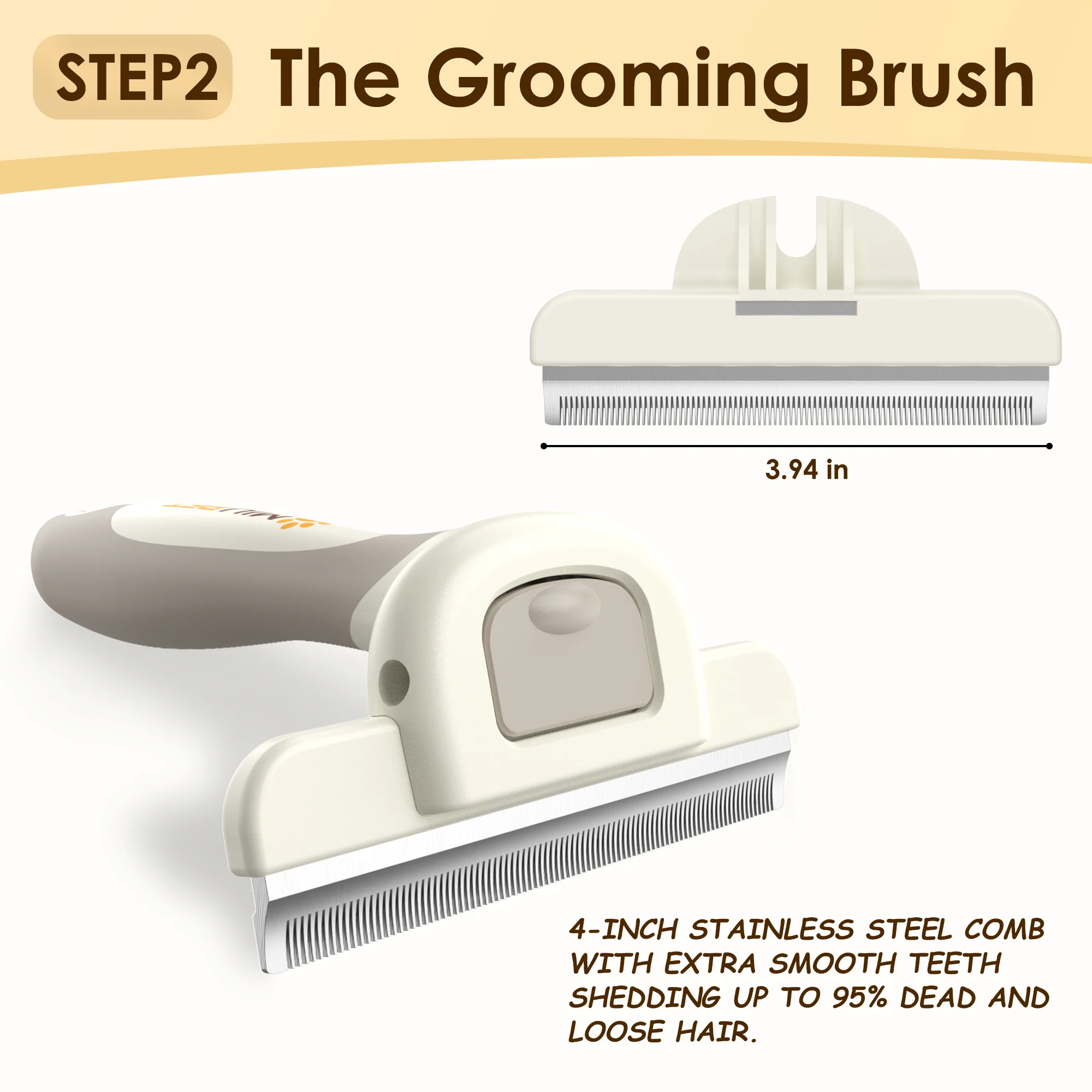 Professional Long Haired Dog Grooming Kit Cat Grooming Brush Dog Shedding Brush and Self Clean Slicker Brush