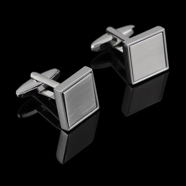 Прямоугольные запонки из нержавеющей стали с гравировкой на заказ для мужчин