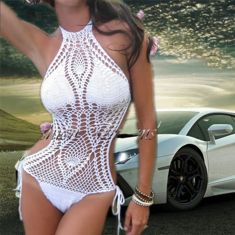 Designer Fancywork Women Sexy Crochet Swimwear Halter Neck Bathing Suits for Women Swimsuit Women Swimwear Crochet