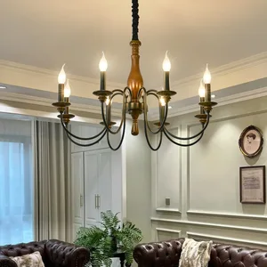 JACKSUN Vintage Chandelier Vintage Creative Candlestick Lighting Fixtures Pendant Lamp Rustic Style for Homestays Living Room