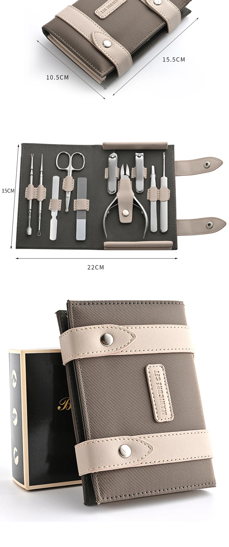 product best quality manicure cutters nail clipper set stainless steel beauty 10 pcs manicure set-8