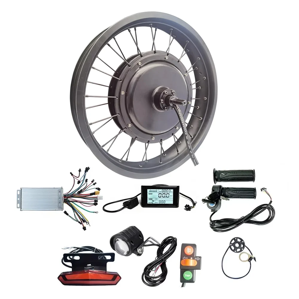 20 Inch Front Wheel Electric Bicycle Motor Kit 20 20x4 Inch Gearless 48V  52V 60V 72V 1500W 2000W Fat Tire Rear Wheel Hub Motor Electric Bicycle E  Bike Conversion Kit