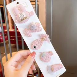Pink Cartoon Animal Fashion Barrettes Cartoon Animal Kids Hairpins Set Cute Children Hair Accessories Girls Princess Hair pins